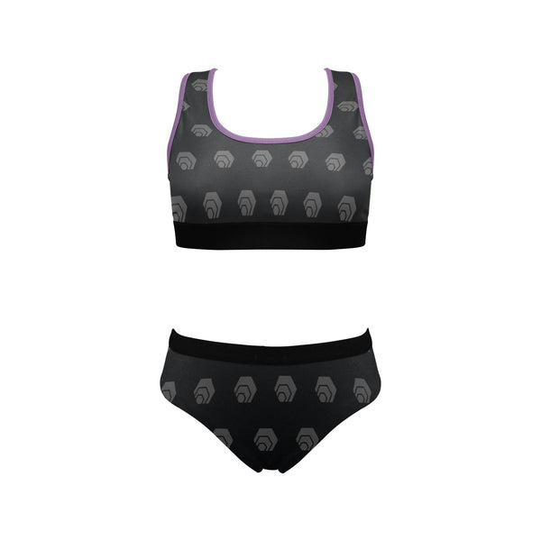 Hex Black & Grey Women's Sports Bra Yoga Set