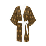 Hex Brown & Tan Women's Short Kimono Robe