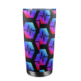 Pulse Black Custom Tumbler with Transparent Lid (20oz)