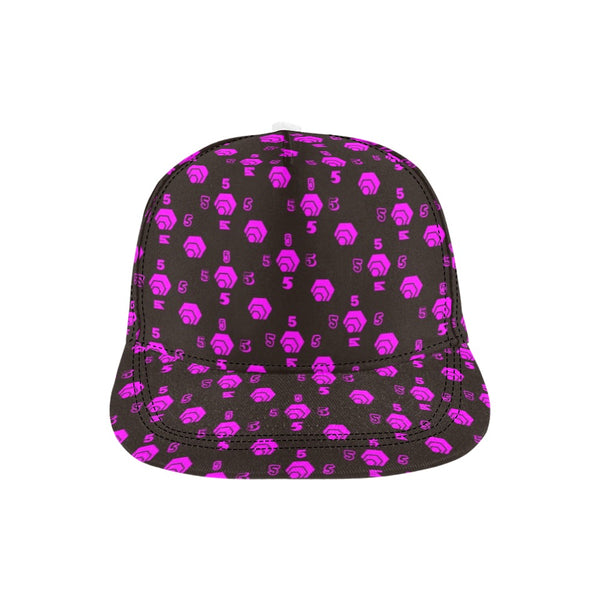 5555 Pink All Over Print Snapback Cap