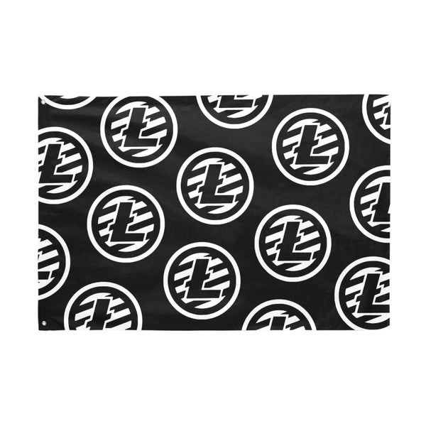 Litecoins Black Flag (70" x 47") - Crypto Wearz