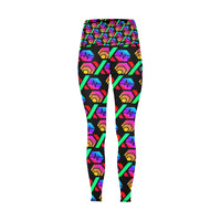 Hex PulseX Pulse Black All Over Print High Waist Leggings with Pockets