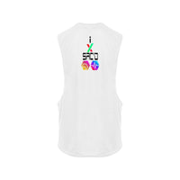 I Sac'd Stacked Black Men's Open Sides Workout Tank Top