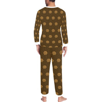 Hex Brown & Tan Men's All Over Print Pajama Set