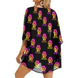 Hex Color Dot Com Black Women's Kimono Chiffon Cover Up