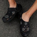 Hex Black & Grey Custom Print Adults Clogs