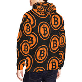Bitcoin Black & Orange Men's All Over Print Hoodie