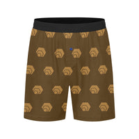 Hex Brown & Tan Men's Mid-Length Pajama Shorts