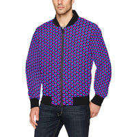 Pulses Small Black Men's All Over Print Bomber Jacket