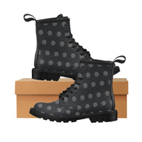 Hex Black & Grey Men's PU Leather Martens Boots