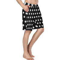 Hex White Black Men's All Over Print Casual Shorts