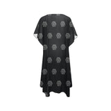 Hex Black & Grey Mid-Length Side Slits Chiffon Cover Up