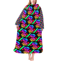 Hex PulseX Pulse Black Blanket Robe with Sleeves for Adults