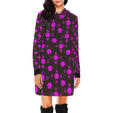 5555 Pink Women's All Over Print Hoodie Mini Dress