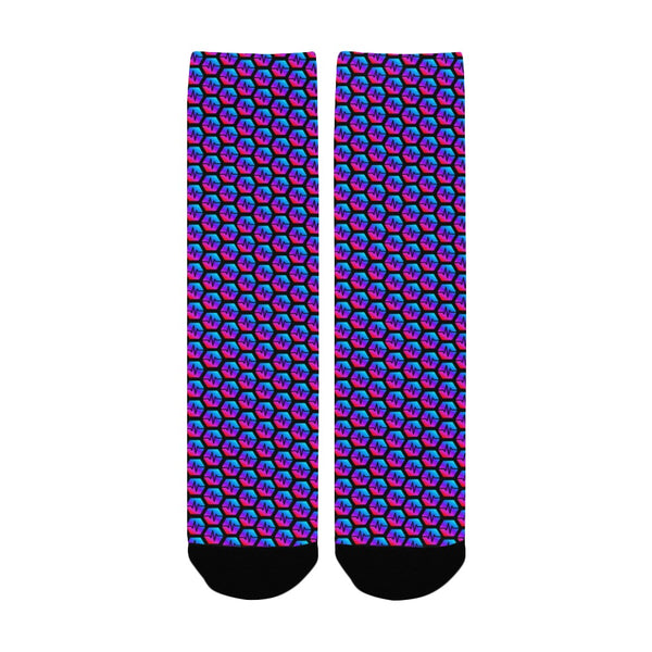 Pulses Small Black Women's Custom Socks