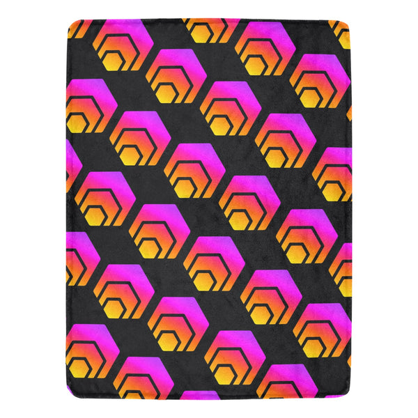 Hex Black Ultra-Soft Micro Fleece Blanket 60"x80" (Thick)