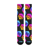 Hex Pulse Combo Black Over-The-Calf Socks - Crypto Wearz