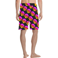 Hex Black Men's All Over Print Casual Shorts