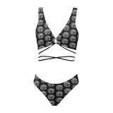 Future 3d BLK Cross String Bikini Set