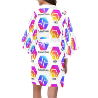 Hex Pulse TEXT Women's Short Kimono Robe