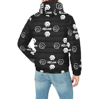 Hex Dot Com White Men's Hooded Bomber Jacket