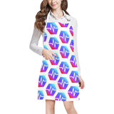 Pulse All Over Print Adjustable Apron with Pocket for Women