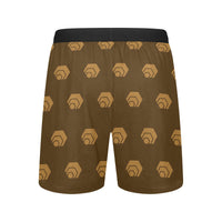 Hex Brown & Tan Men's Mid-Length Pajama Shorts