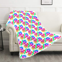 Hex PulseX Pulse Pom Pom Fringe Blanket 60"x80"