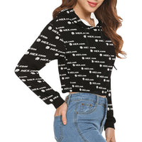 HEXdotcom Combo White Women's All Over Print Cropped Hoodie