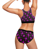 5555 Pink Women's Sports Bra Yoga Set