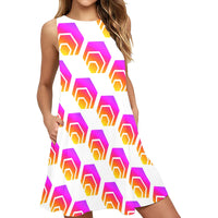 Hex Sleeveless Tank Dress with Pockets