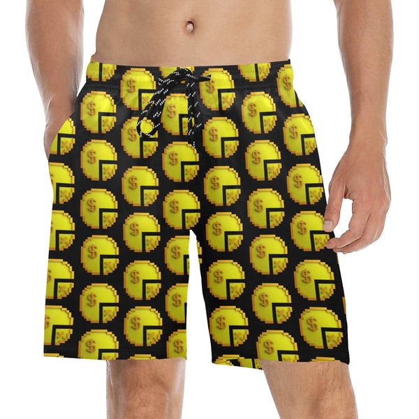 Time 3D 2 BLK Men's Mid-Length Beach Shorts