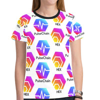 Hex Pulse TEXT Women's All Over Print Mesh Cloth T-shirt