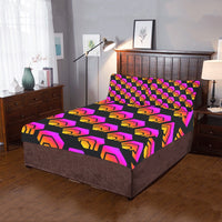 Hex Black 3-Piece Bedding Set (1 Duvet Cover 86"x70"; 2 Pillowcases 20"x30")