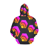 Hex Black Tapered Men's All Over Print Hoodie