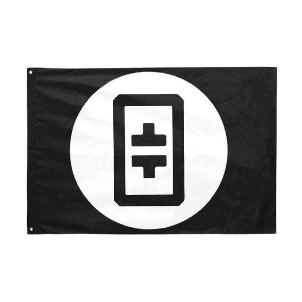 Theta Logo Black Flag (70" x 47") - Crypto Wearz