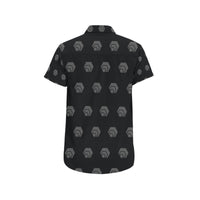 Hex Black & Grey Men's All Over Print Button Down Short Sleeve Shirt