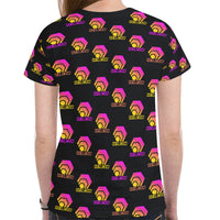 Hex Color Dot Com Black Women's All Over Print Mesh Cloth T-shirt