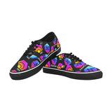 Hex Pulse TEXT Black Special Edition Women's Classic Canvas Low Top Shoe - Crypto Wearz