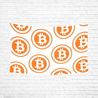 Bitcoins Orange Wall Tapestry 90"x 60" - Crypto Wearz