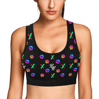 RH HPX White Women's All Over Print Sports Bra