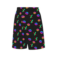 HPX Black All Over Print Basketball Shorts With Pockets