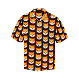 Shiba Inu Black Men's All Over Print Hawaiian Shirt