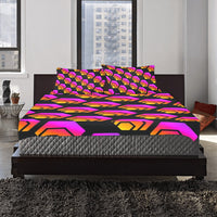 Hex Black 3-Piece Bedding Set (1 Duvet Cover 86"x70"; 2 Pillowcases 20"x30")