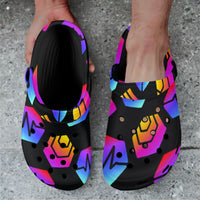 Hex Pulse Combo Black Custom Print Adults Clogs