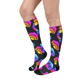 Hex Pulse Combo Black Over-The-Calf Socks - Crypto Wearz