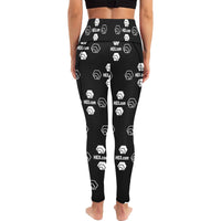 Hex Dot Com White All Over Print High Waist Leggings with Pockets