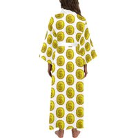 IM 3D WHT Women's Long Kimono Robe