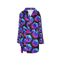 Pulse Black Women's All Over Print Fleece Robe