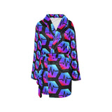 Pulse Black Women's All Over Print Fleece Robe